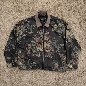 NWT Abercrombie Jacquard Floral Bomber Jacket Size 2XL